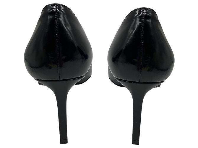 Décolleté Classic in Pelle con Punta Affusolata Saint Laurent Nero - vista 5