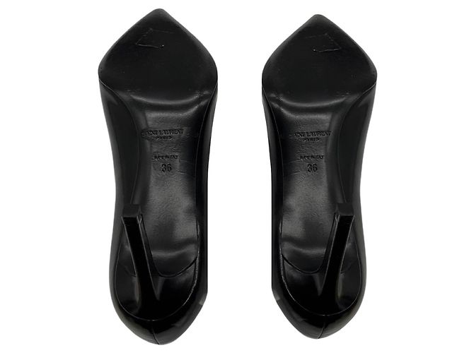 Décolleté Classic in Pelle con Punta Affusolata Saint Laurent Nero - vista 6
