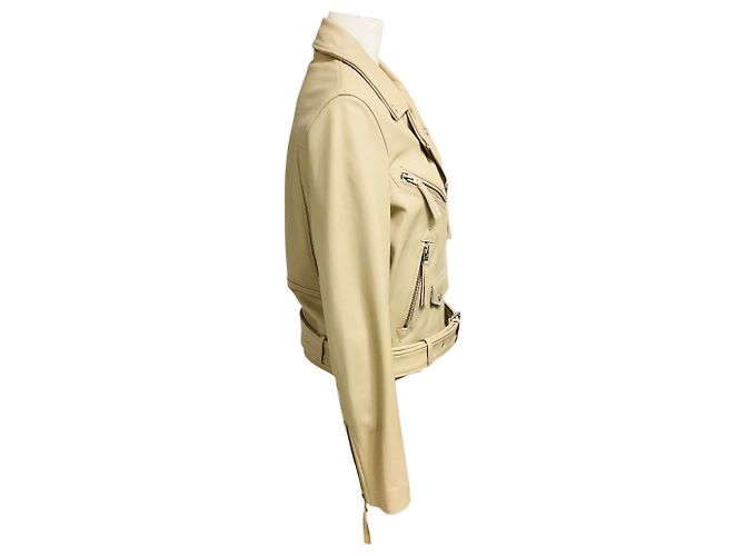 Closed Giacca in pelle di agnello Moto Zip Beige Chiusa - vista 2