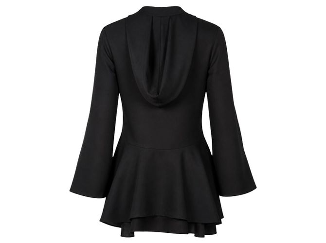 Valentino Garavani Valentino Sudadera Peplum Estampada de Rosa Negra / Mini Vestido - vista 3