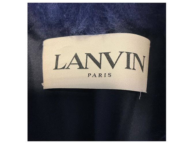Cappotto in shearling blu cobalto Lanvin - vista 4
