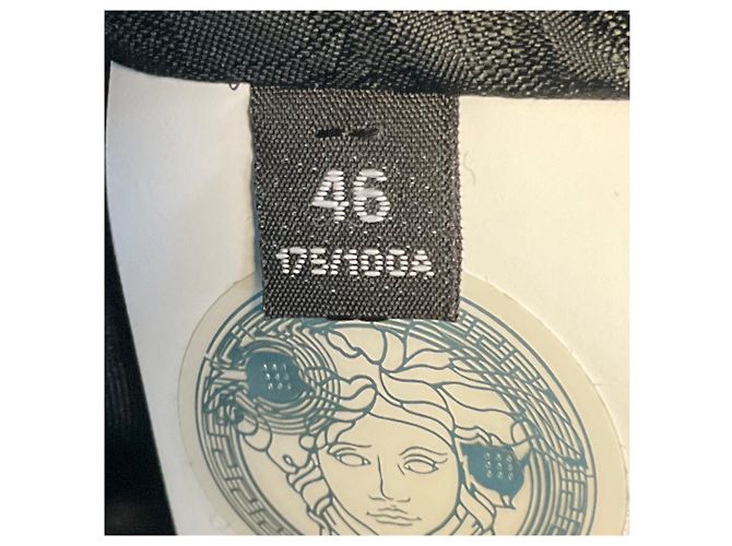 Abrigo Versace de lana bouclé Astrakan turquesa con botones de Medusa Azul - vista 5