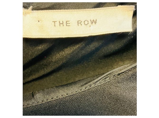 The Row Vestido largo de lana elástica negro de manga larga con cinturón - vista 4