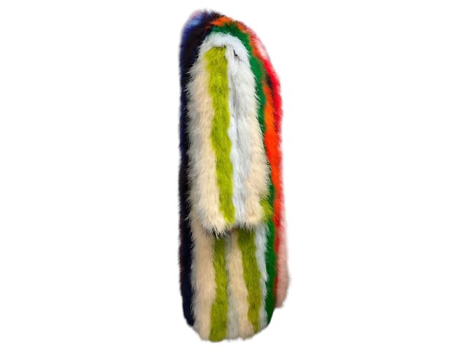 Cappotto di piume a righe multicolore Dolce & Gabbana - vista 2