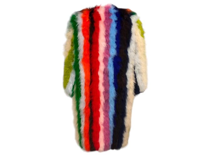 Cappotto di piume a righe multicolore Dolce & Gabbana - vista 3