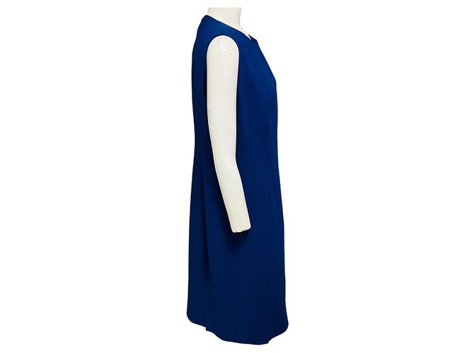 Vestido vaina sin mangas de lana Akris Enzian Blue Azul - vista 2