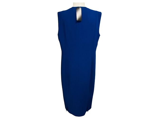 Vestido vaina sin mangas de lana Akris Enzian Blue Azul - vista 3
