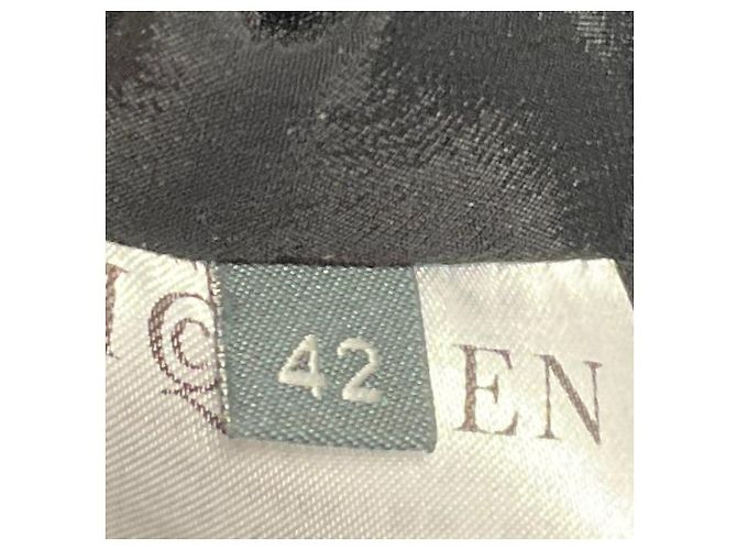 Alexander McQueen Kurzarmkleid aus Brokat-Samt mit Blattdesign Schwarz / Beige - Ansicht 5