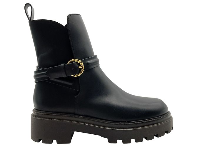 Ulla Johnson Lennon Boots mit Lugsole aus schwarzem Leder - Ansicht 2