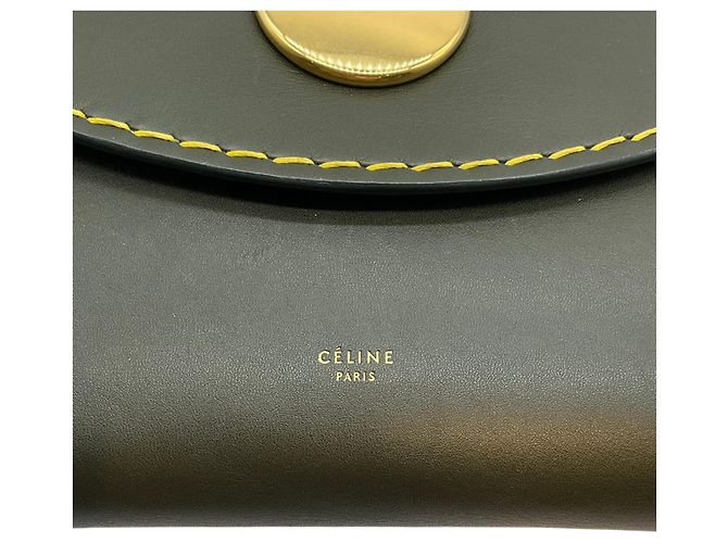 Céline Clutch Orb in pelle verde scuro Celine - vista 4