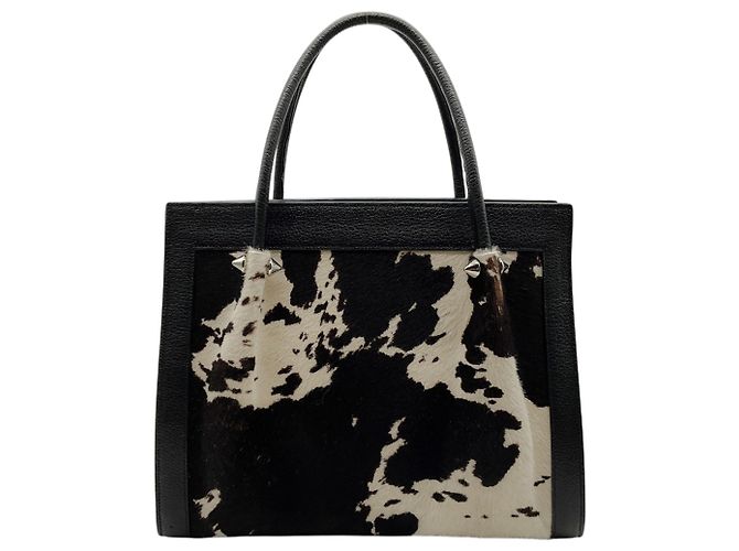 Borsa Renaud Pellegrino in vitello Noir / Blanc - vista 3