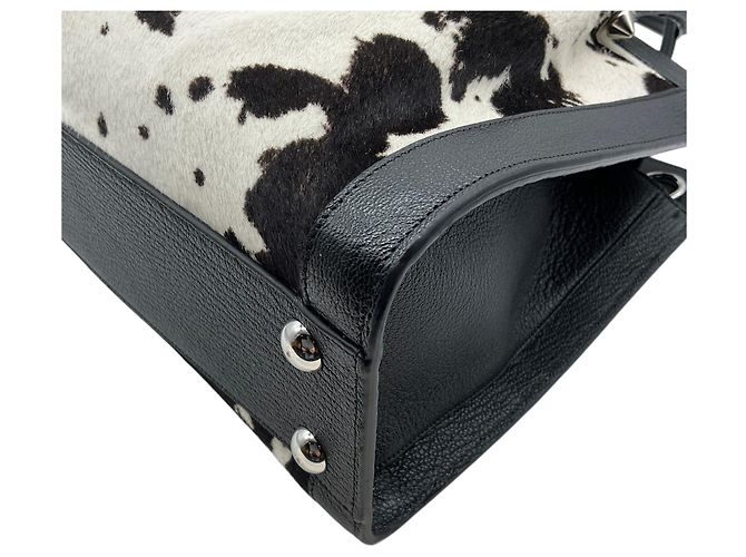 Borsa Renaud Pellegrino in vitello Noir / Blanc - vista 5