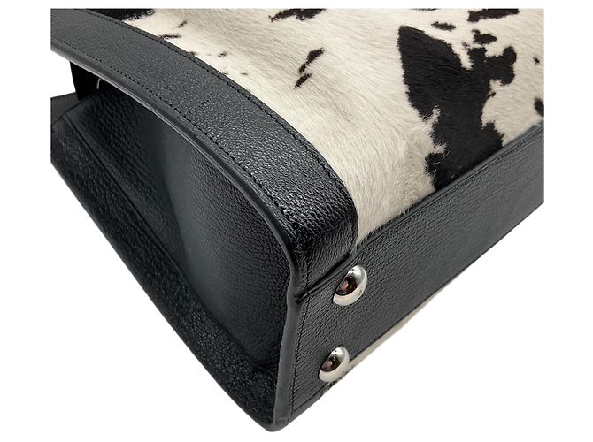 Borsa Renaud Pellegrino in vitello Noir / Blanc - vista 6