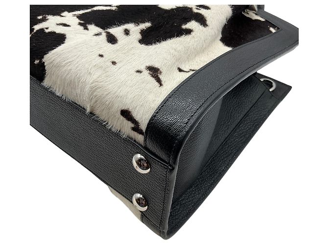 Borsa Renaud Pellegrino in vitello Noir / Blanc - vista 7
