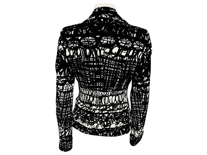 Moschino Cheap and Chic Samt-Blazer mit Muster in Schwarz / Weiß - Ansicht 3