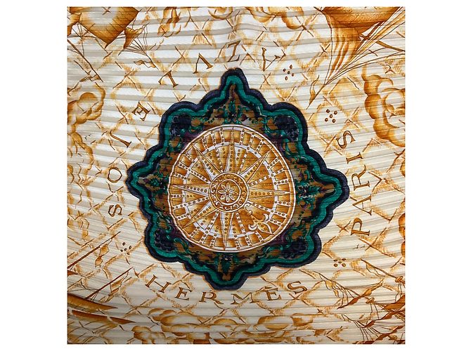 Hermès Hermes Plissierter Seidentwill-Schal Schwarz Multi Azulejos Print Mehrfarben - Ansicht 6