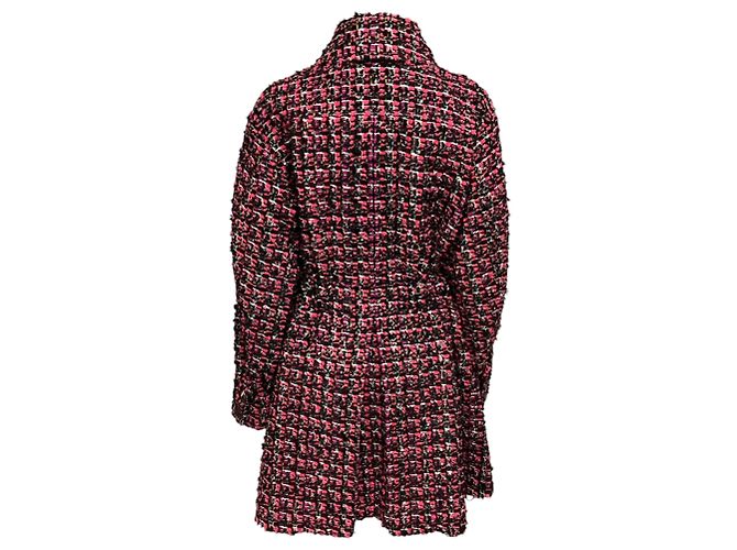 Chanel Pink / Black Multi Silk Lined Wool Tweed Coat with CC Logo Globe Buttons Multiple colors - view 3