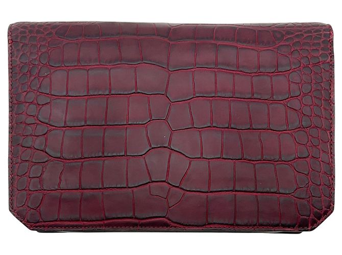 Clutch Prisma Envelope in pelle embossed coccodrillo bordeaux Alexander Wang Rosso - vista 3