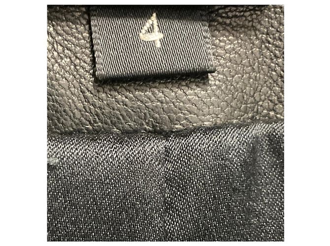 Top corto de piel de cordero negro con botones frontales Ralph Lauren Black Label - vista 5
