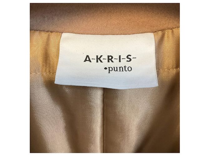 Akris Punto Camel Knit Trimmed Button Front Wool Coat - view 4