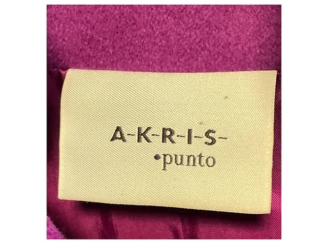 Akris Punto Magenta Button Front Wool and Angora Jacket Purple - view 4