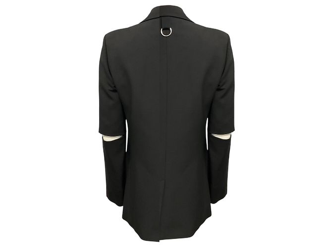 Tibi Marlon Blazer aus schwarzer Tropical Wool mit Cut-out-Ärmeln - Ansicht 3