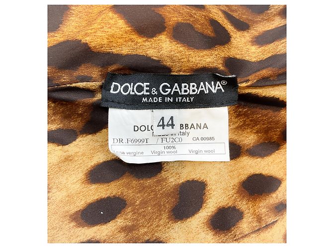 Vestido recto sin mangas de lana camel Dolce & Gabbana con cinturón ajustable Castaño - vista 4