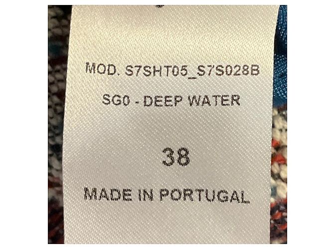 See by Chloé Top in tweed e velluto con frange See by Chloe Blue Multi Deep Water - vista 5