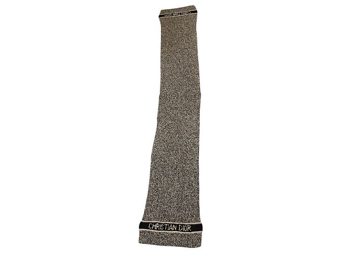 Sciarpa lunga in maglia con logo in lana e cashmere Christian Dior Beige / Brown - vista 4