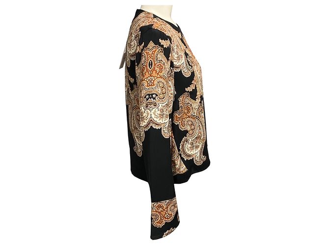 Veronica Beard Karisse Bluse mit schwarzem Multi-Paisley-Print - Ansicht 2