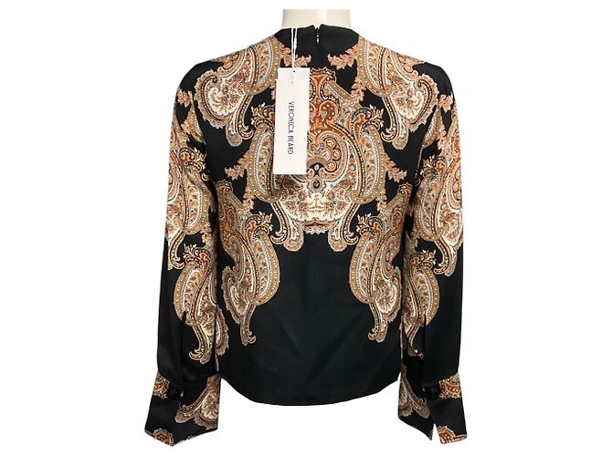 Veronica Beard Karisse Bluse mit schwarzem Multi-Paisley-Print - Ansicht 3