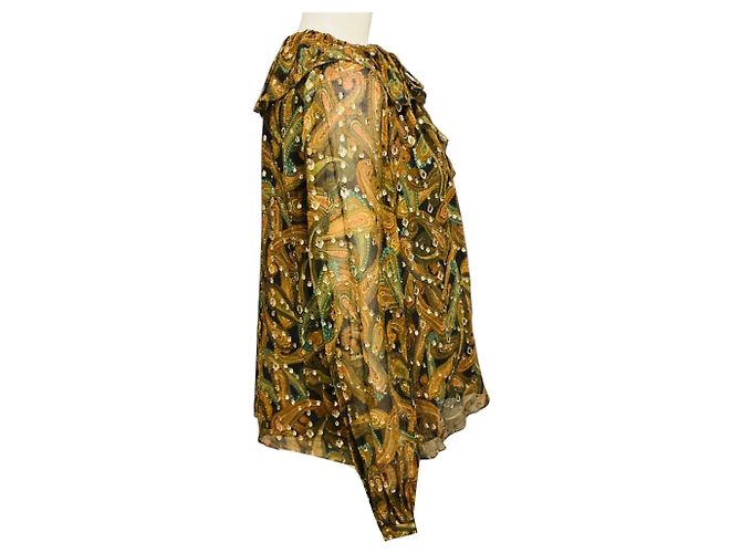 Ulla Johnson Emilie Bluse Tan / Gold Metallic Tiger's Eye Mehrfarben - Ansicht 2