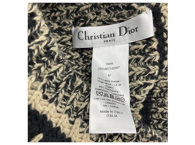 Berretto in maglia con logo in lana e cashmere Beige / Black Christian Dior - vista 3