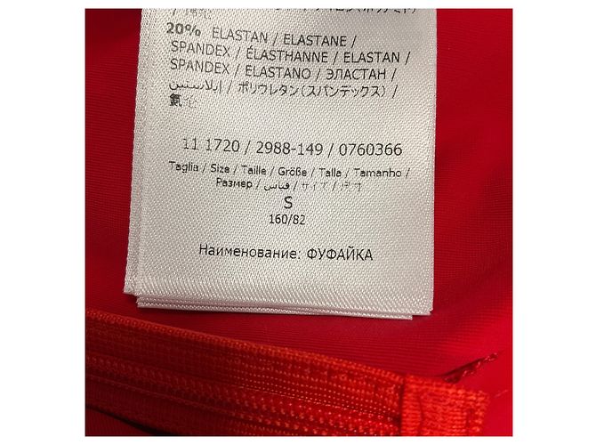 Salvatore Ferragamo Top stretch in nylon a maniche lunghe Ferragamo rosso con cristalli - vista 5