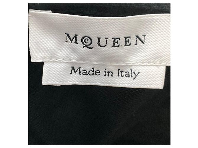 Alexander Mcqueen Top corset McQueen negro palabra de honor con cremallera trasera - vista 4