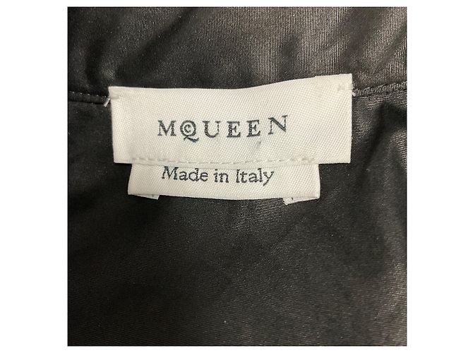 Alexander Mcqueen Camicia in cotone McQueen nera con volant e fiocco Nero - vista 4