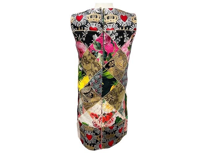 Dolce & Gabbana Gold Multi Metallic Jacquard Patchwork Cocktailkleid Metallisch - Ansicht 3