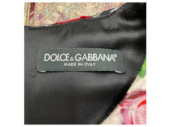 Dolce & Gabbana Gold Multi Metallic Jacquard Patchwork Cocktailkleid Metallisch - Ansicht 4