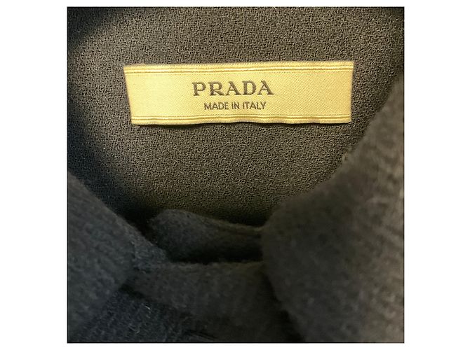 Prada Navy Blue Structured Wool Coat - view 4