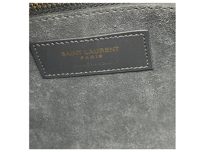 Borsa a tracolla Le 5 a 7 Saint Laurent in pelle di vitello liscia grigio scuro - vista 11