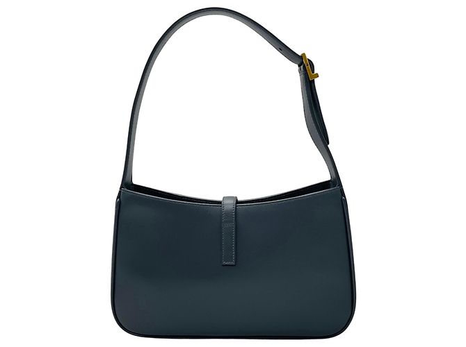 Borsa a tracolla Le 5 a 7 Saint Laurent in pelle di vitello liscia grigio scuro - vista 3