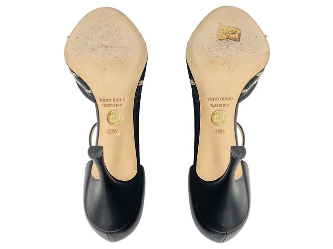 Sandali Dolce & Gabbana in pelle e mesh con cristalli neri Nero - vista 6