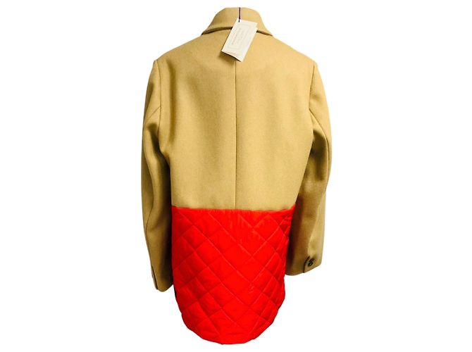 Autre Marque Casaco de Lã com Bainha Acolchoada Maison Kitsune Tan / Red Camelo - vista 3