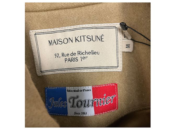 Autre Marque Casaco de Lã com Bainha Acolchoada Maison Kitsune Tan / Red Camelo - vista 4