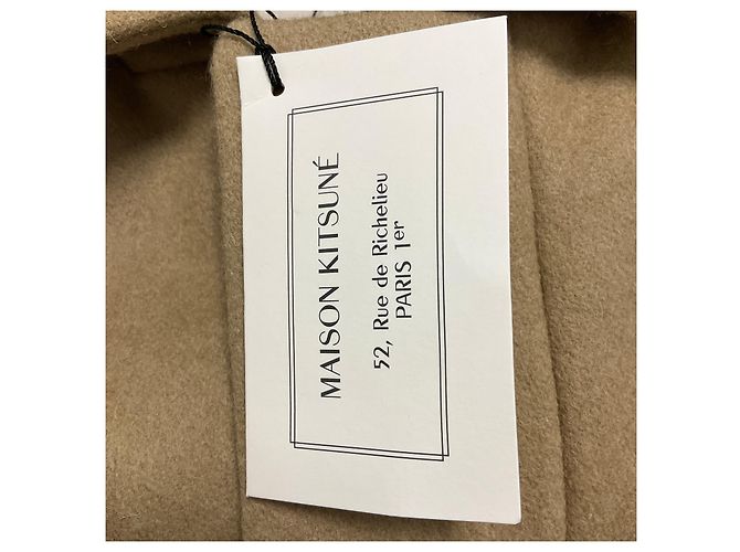 Autre Marque Casaco de Lã com Bainha Acolchoada Maison Kitsune Tan / Red Camelo - vista 5