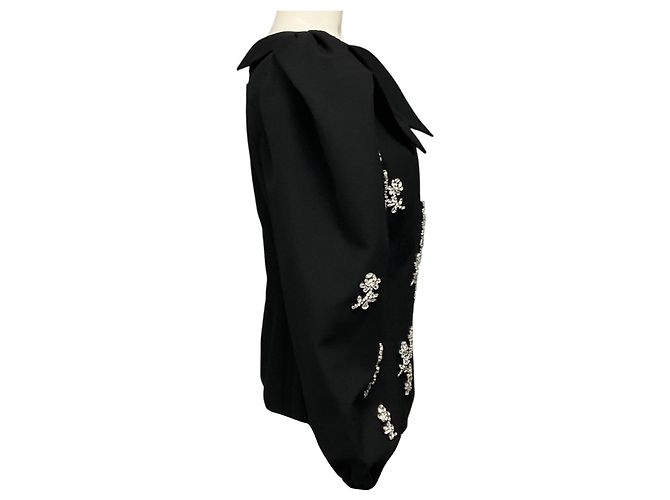 Autre Marque Top in lana con maniche a sbuffo e cristalli neri SHUSHU/TONG - vista 2