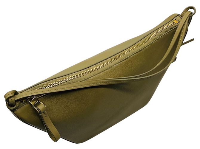 Borsa Hobo Mini Hammock in pelle di vitello classica Loewe Light Green / Putty Verde - vista 6