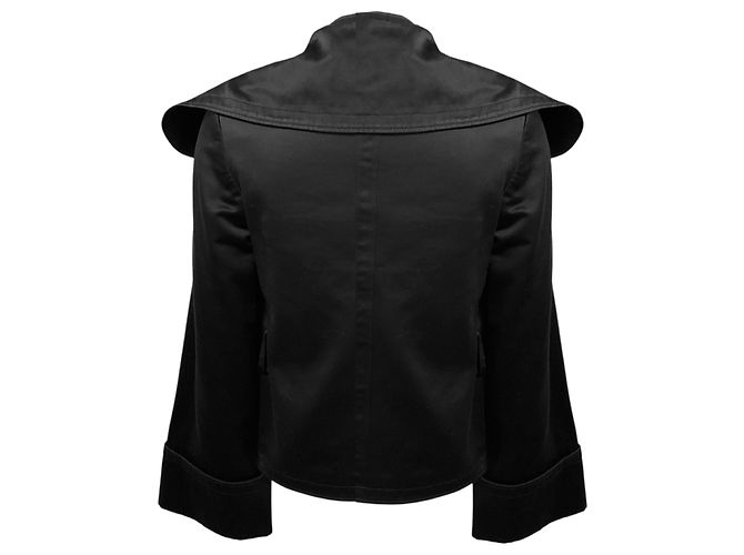 Chaqueta de algodón Burberry negra con cuello exagerado Negro - vista 3