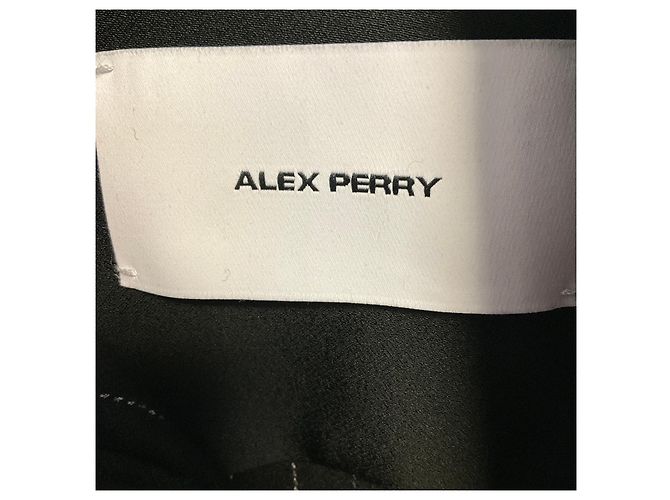 Autre Marque Camicia con cravatta in lana a righe gessate nere Alex Perry Nero - vista 4