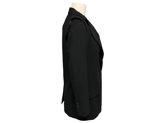 Maison Martin Margiela Giacca Blazer in Lana a Due Pezzi Sovrapposti Nera Nero - vista 2